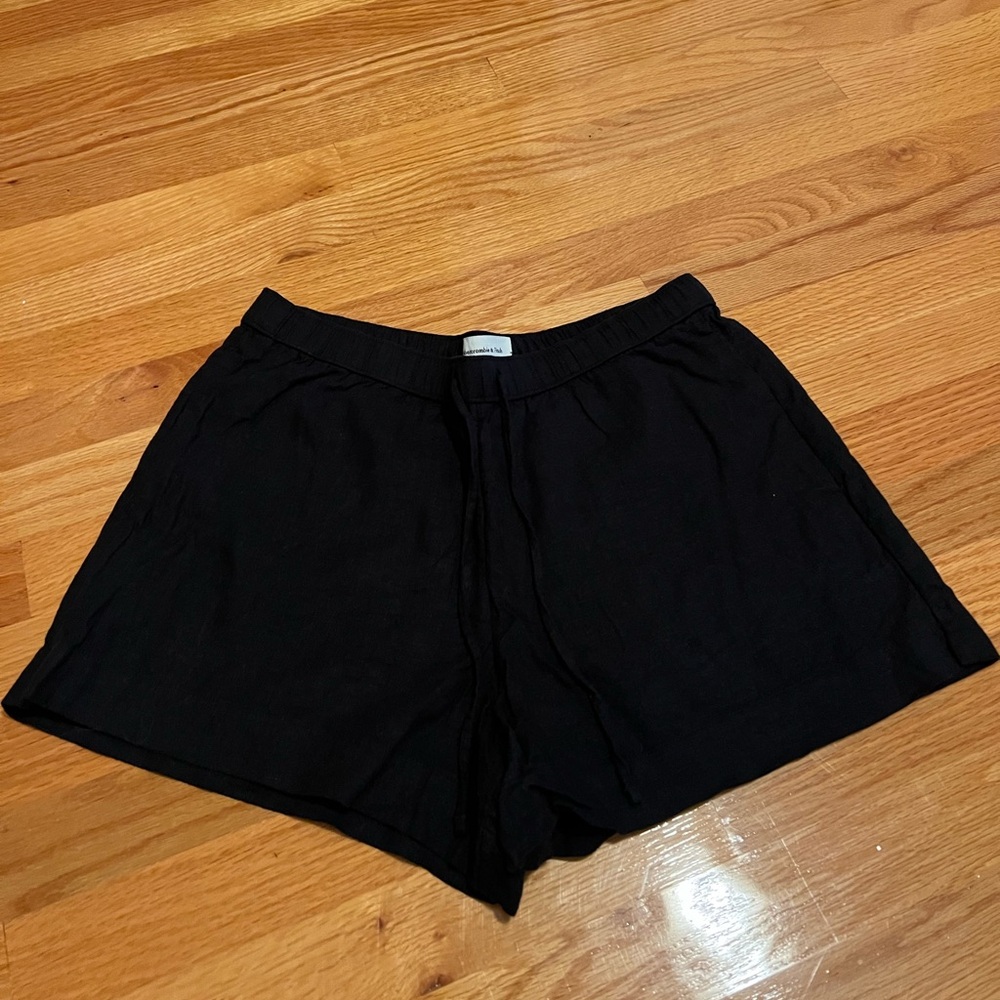 Abercrombie Black Linen Shorts